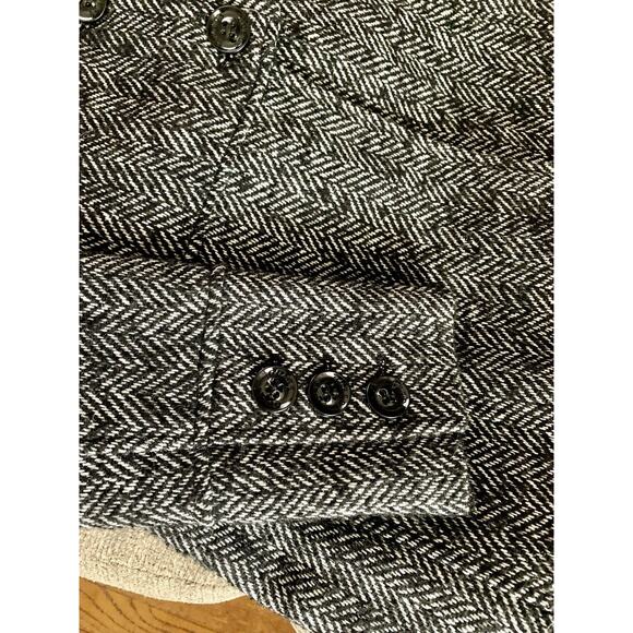 VTG 90s GUESS LA 1981 Wool Blend Double-Breasted Lined Tweed Peacoat WMNS SZ SM - Picture 12 of 16